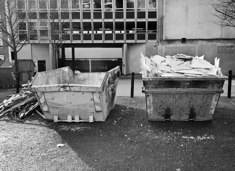 Waste removal truck operating in Stevenage