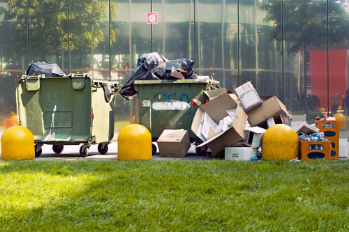 Workers segregating recyclable materials in Stevenage